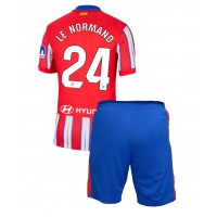 Atletico Madrid Robin Le Normand #24 Koti Peliasu Lasten 2024-25 Lyhythihainen (+ Lyhyet housut)